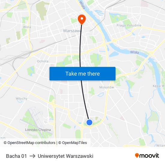 Bacha 01 to Uniwersytet Warszawski map