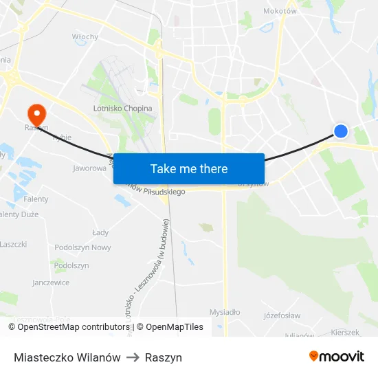 Miasteczko Wilanów to Raszyn map