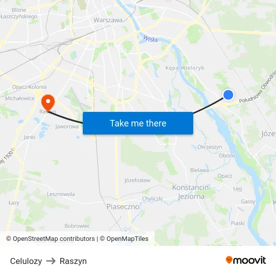 Celulozy to Raszyn map