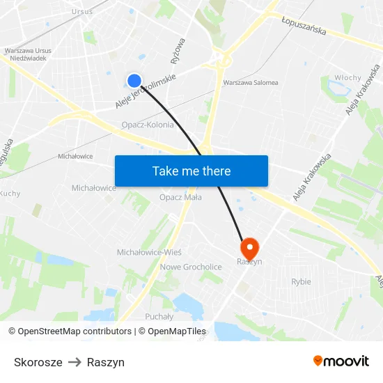 Skorosze to Raszyn map