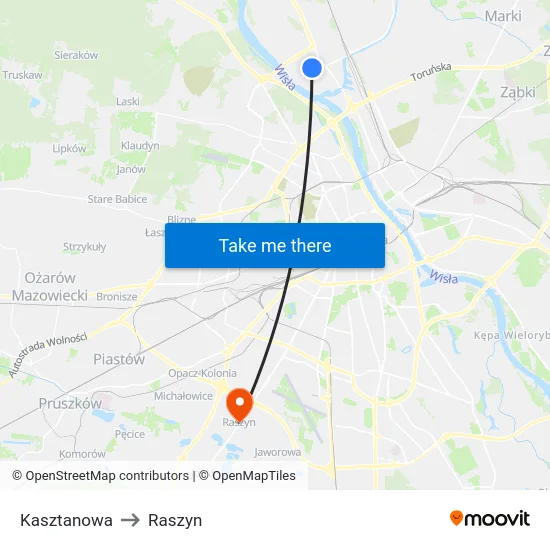 Kasztanowa to Raszyn map