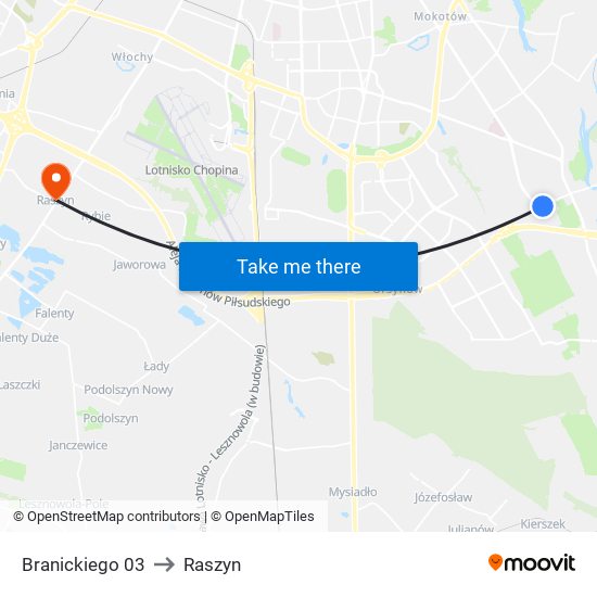 Branickiego 03 to Raszyn map