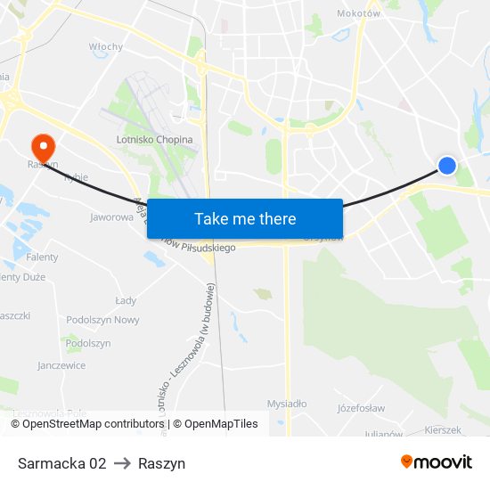 Sarmacka 02 to Raszyn map