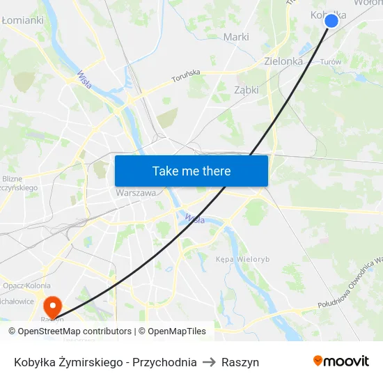Kobyłka Żymirskiego - Przychodnia to Raszyn map