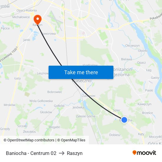 Baniocha - Centrum 02 to Raszyn map