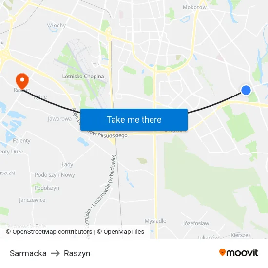 Sarmacka to Raszyn map