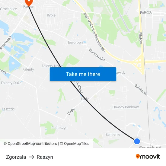 Zgorzała to Raszyn map