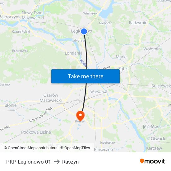 PKP Legionowo 01 to Raszyn map