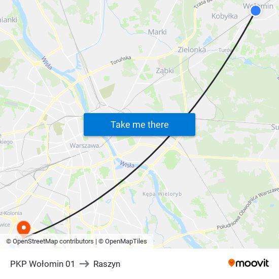 PKP Wołomin 01 to Raszyn map