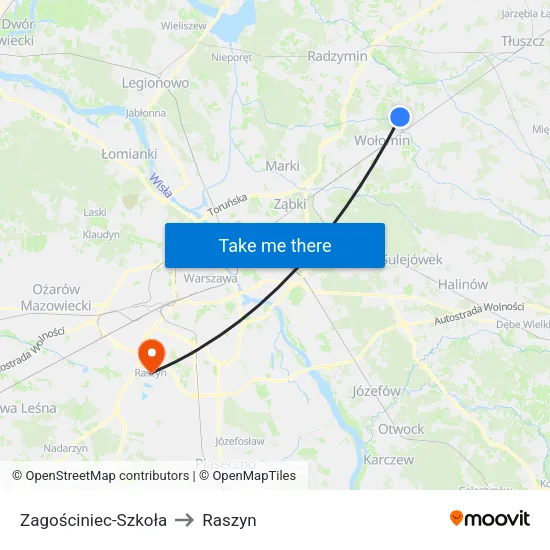 Zagościniec - Szkoła to Raszyn map