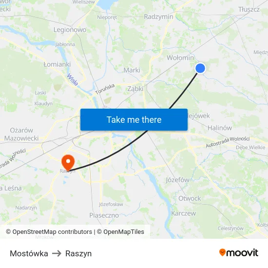 Mostówka to Raszyn map