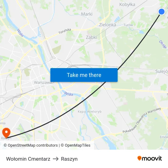 Wołomin Cmentarz to Raszyn map