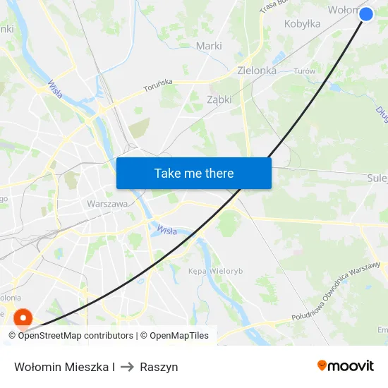 Wołomin Mieszka I to Raszyn map