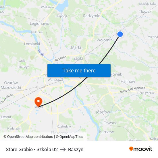 Stare Grabie - Szkoła 02 to Raszyn map