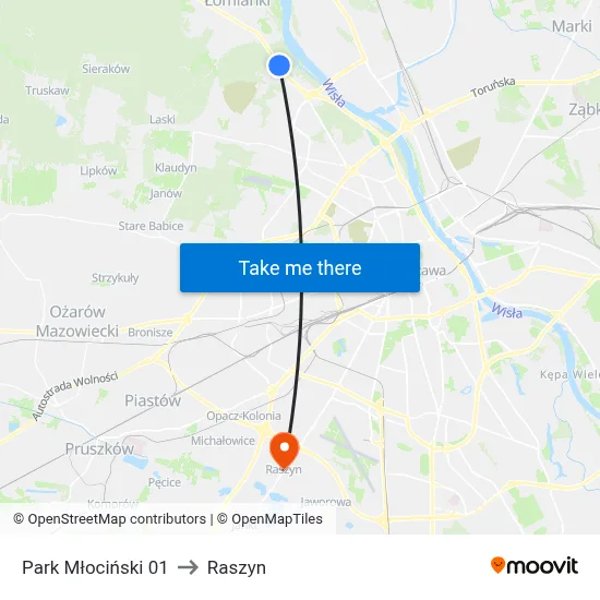 Park Młociński 01 to Raszyn map