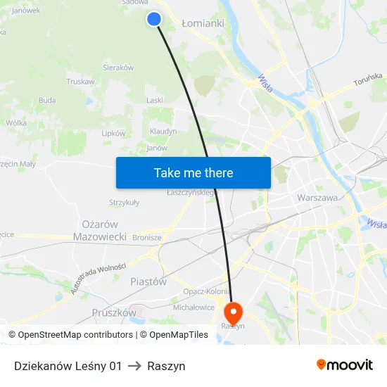 Dziekanów Leśny 01 to Raszyn map