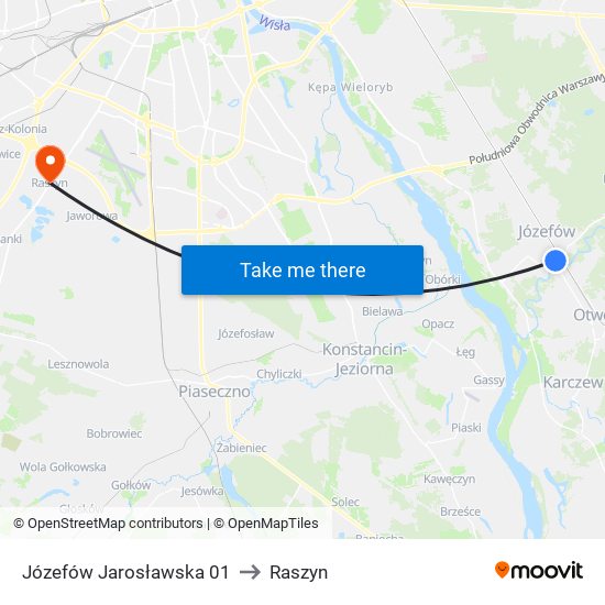 Józefów Jarosławska 01 to Raszyn map