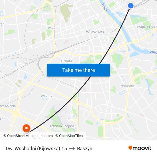 Dw. Wschodni (Kijowska) 15 to Raszyn map