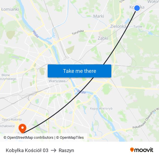 Kobyłka Kościół to Raszyn map