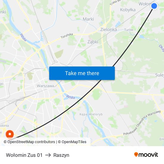 Wołomin Zus 01 to Raszyn map