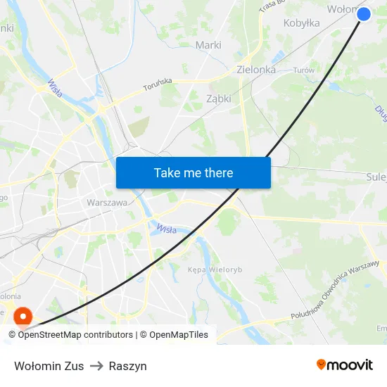 Wołomin Zus to Raszyn map