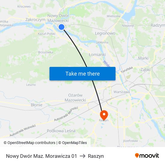 Nowy Dwór Maz. Morawicza 01 to Raszyn map