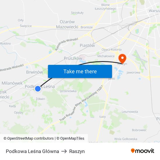 Podkowa Leśna Główna to Raszyn map