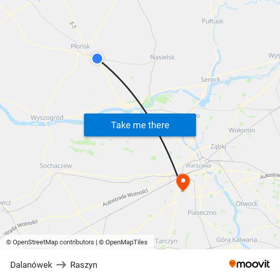 Dalanówek to Raszyn map