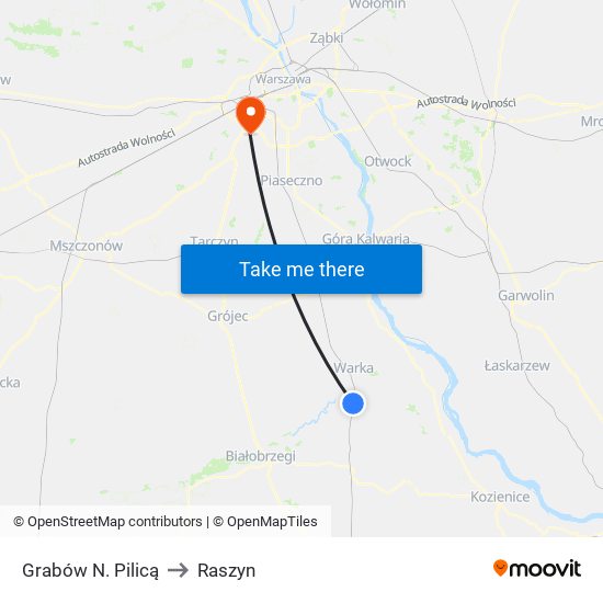 Grabów N. Pilicą to Raszyn map