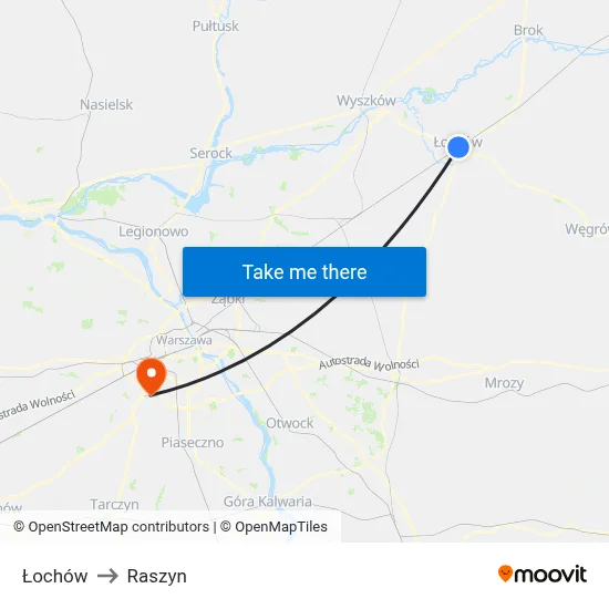 Łochów to Raszyn map