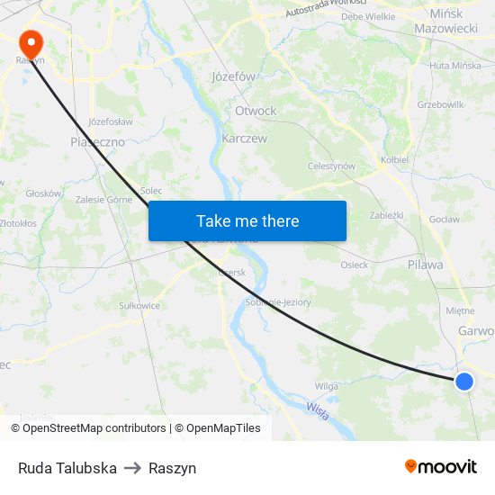 Ruda Talubska to Raszyn map