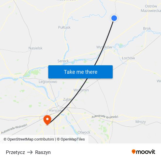 Przetycz to Raszyn map