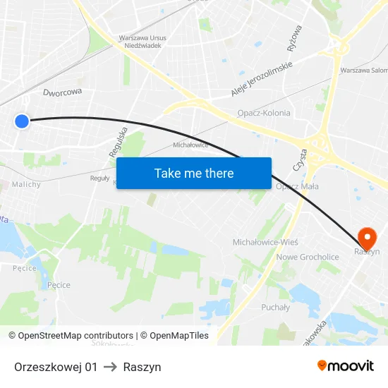 Orzeszkowej 01 to Raszyn map