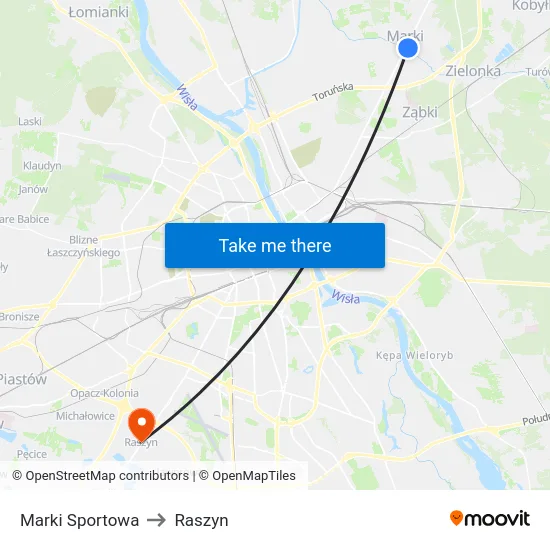 Marki Sportowa to Raszyn map