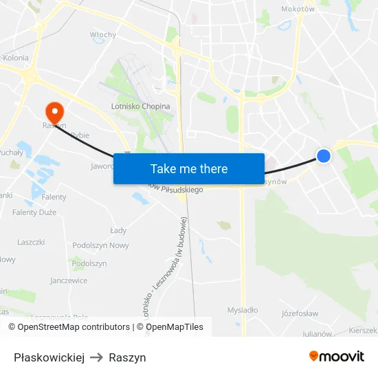 Płaskowickiej to Raszyn map