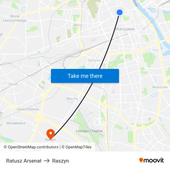 Ratusz Arsenał to Raszyn map