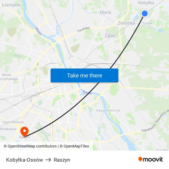 Kobyłka-Ossów to Raszyn map