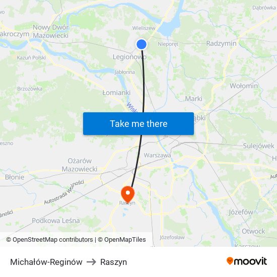 Michałów-Reginów to Raszyn map