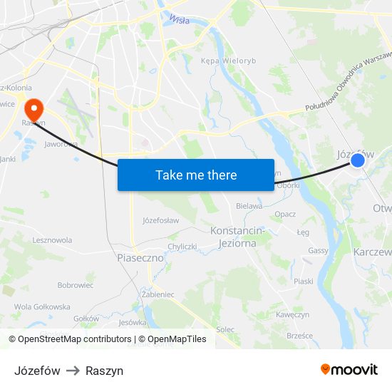 Józefów to Raszyn map