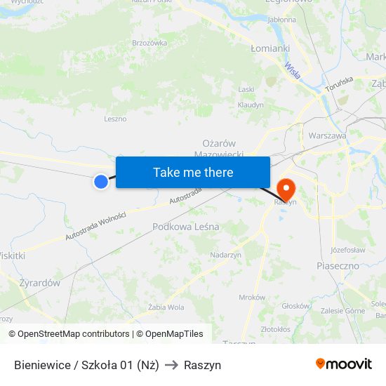 Bieniewice / Szkoła 01 (Nż) to Raszyn map