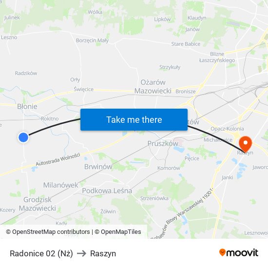 Radonice (Nż) to Raszyn map