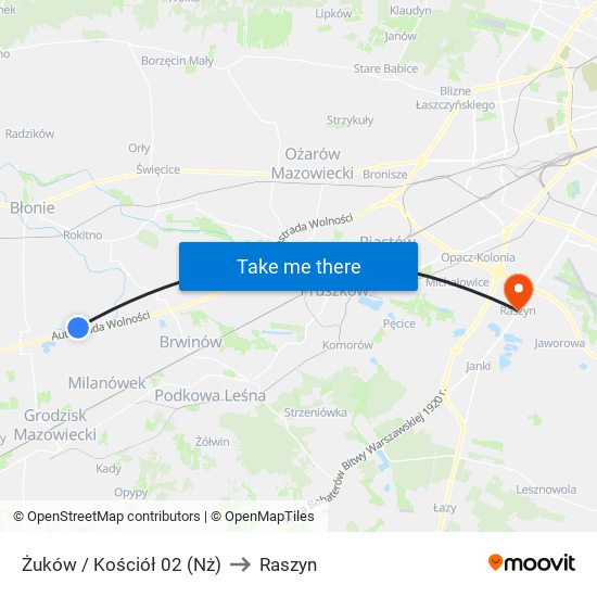 Żuków / Kościół 02 (Nż) to Raszyn map