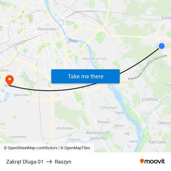 Zakręt Długa 01 to Raszyn map