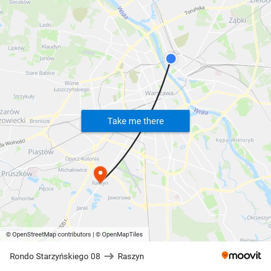 Rondo Starzyńskiego 08 to Raszyn map