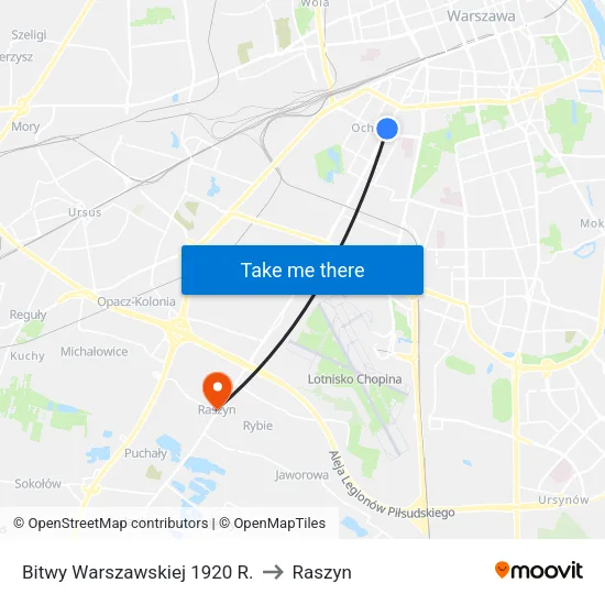 Bitwy Warszawskiej 1920 R. to Raszyn map