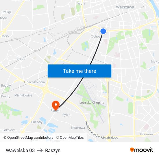 Wawelska 03 to Raszyn map