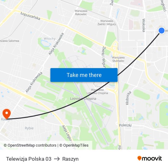 Telewizja Polska 03 to Raszyn map