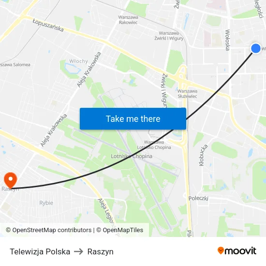 Telewizja Polska to Raszyn map