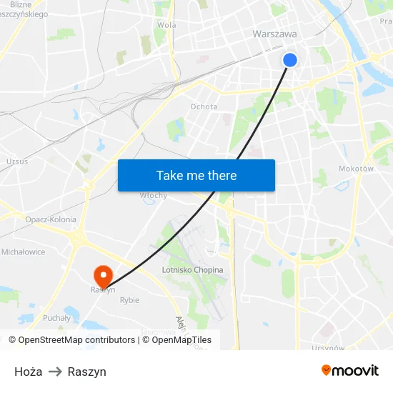 Hoża to Raszyn map
