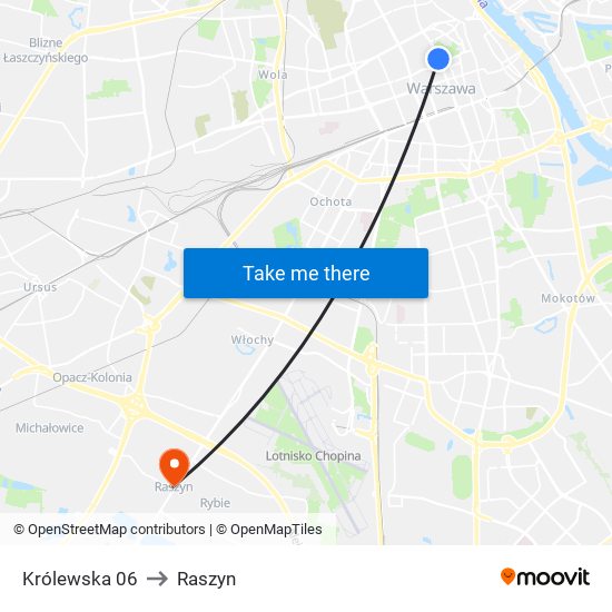 Królewska 06 to Raszyn map